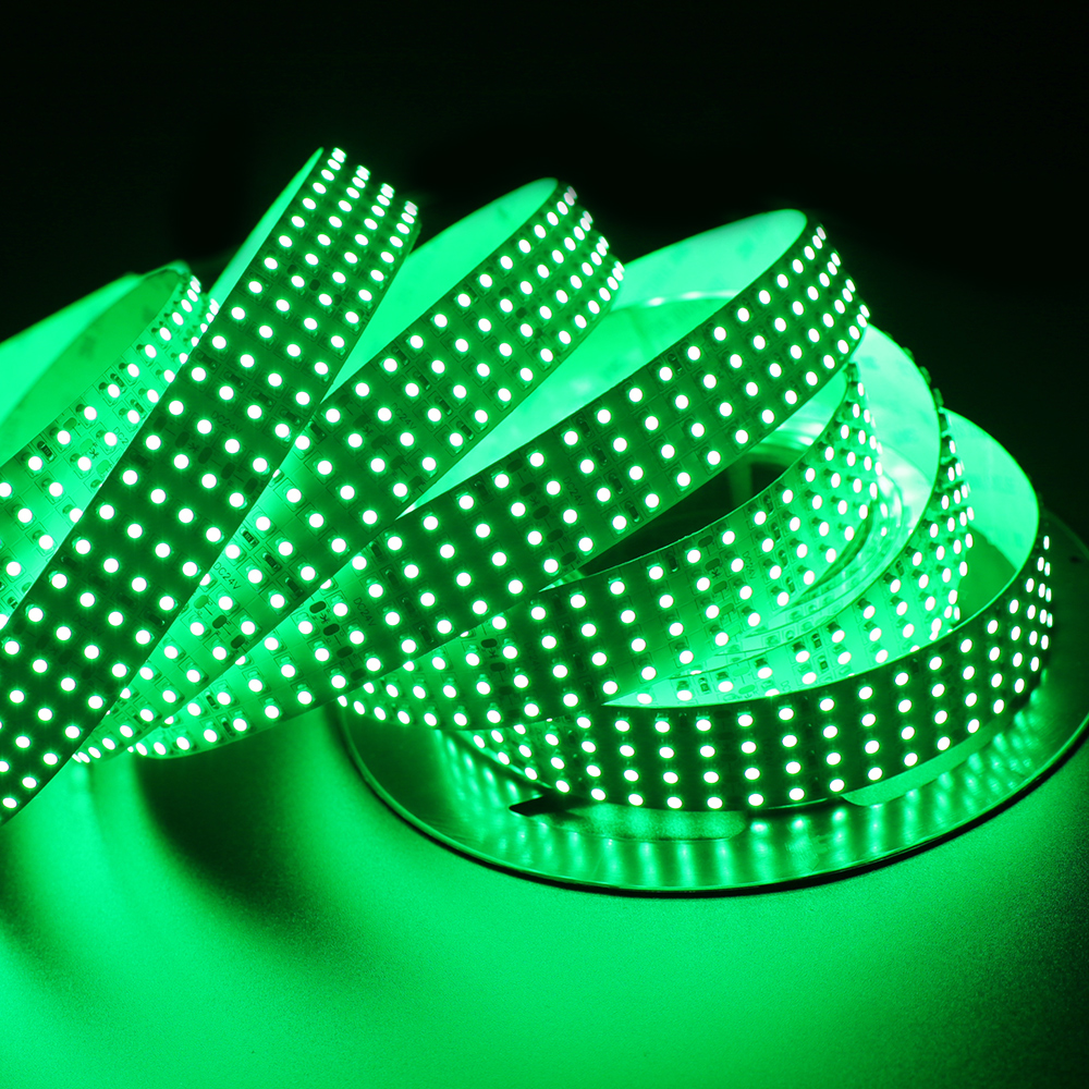 High CRI95 3528SMD Quad Row Green LED Strips - DC24V Super Bright Flexible LED Lights