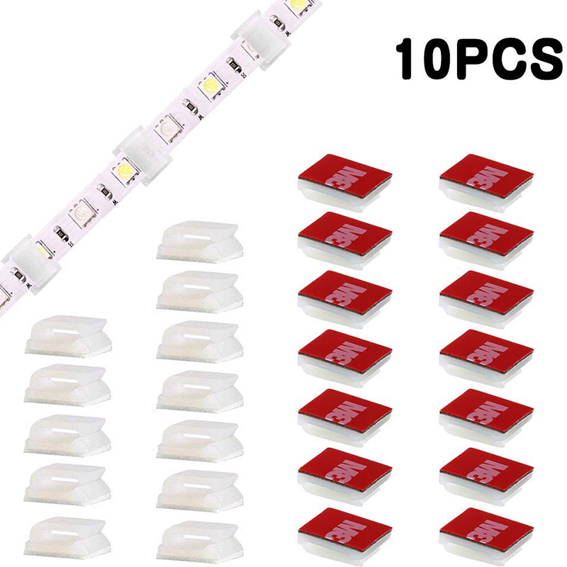 LED Strip Light Mounting Clips Self 3M Adhesive LED Light Fasteners  Mounting Brackets Holder Cable Clamp Organizer for 8~12mm Wide LED Strips,  10Pcs/Pack [SC-ACCESSORIES-027] - $1.98 