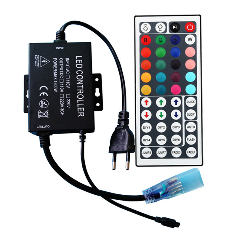 AC110-220V 750W, RF 7Keys LED Dimmer Controller, For Stage lighting, Hotel  Lighting, Connect 110V 220V High Voltage Single Color LED Strip  [CONHV-750W-4Z]