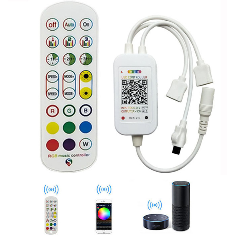 DC5-24V RGB Bluetooth/WiFi Music APP LED Mini Controller With 24 Keys Control, Work With Alexa & Google Assitant 37605] - $10.99 :