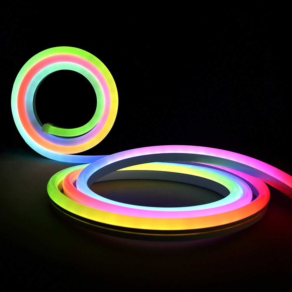 DC12-24V 10*23mm Top-Emitting Silicone Addressable Neon Digital LED Tube  Light With WS2818 Dream Color Programmable Flexible LED Strip Lights