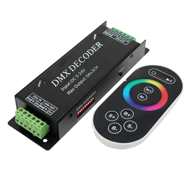 DMX100 DC5-24V 3 Channel DMX Bar Decoder With Eight-touch Remote Control