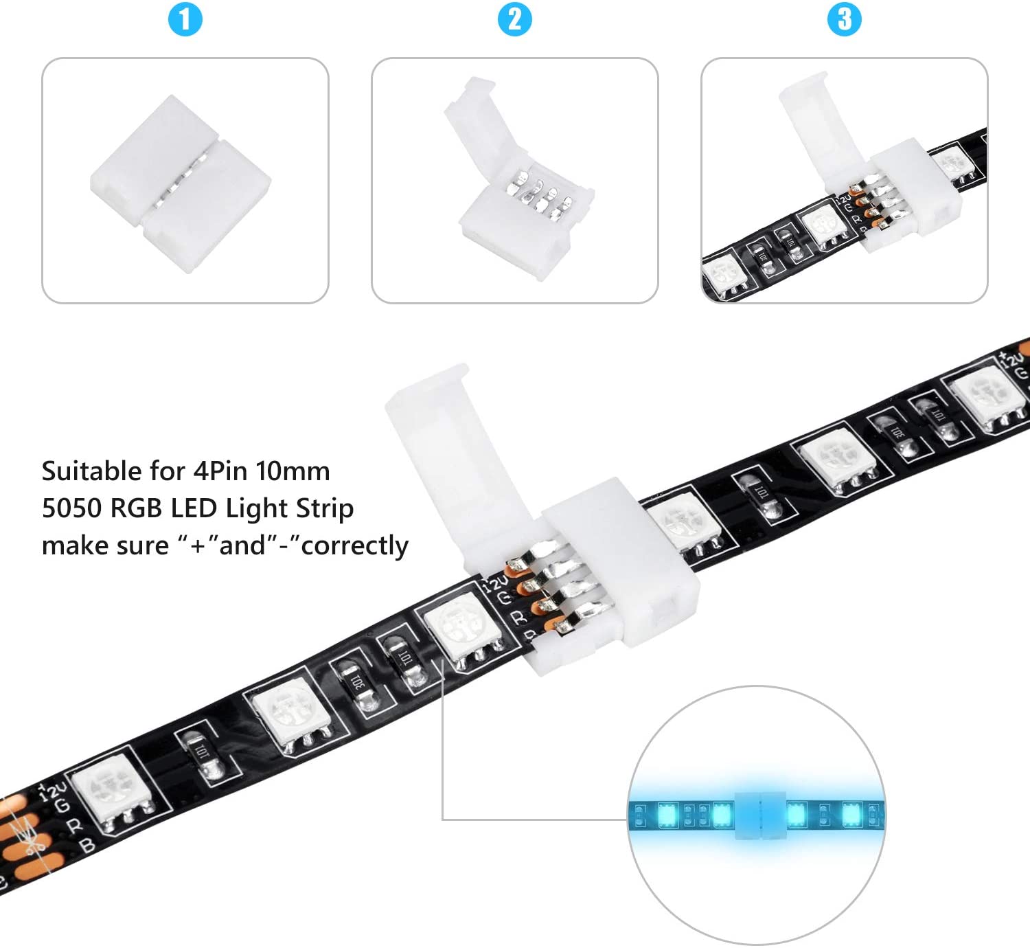 Schnellverbinder Clip 4pol 10mm RGB LED-Strip