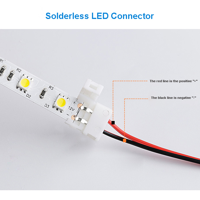 2Pin 5/8/10mm LED Connector Strip to Wire Type