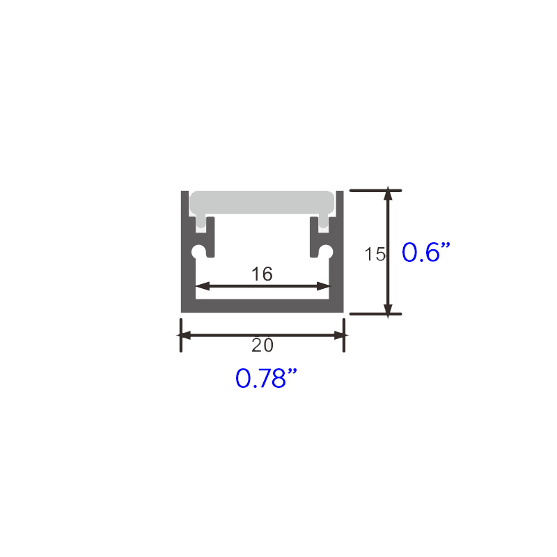 15mm Double Strip Light In Ground LED Uplight Floor Channel