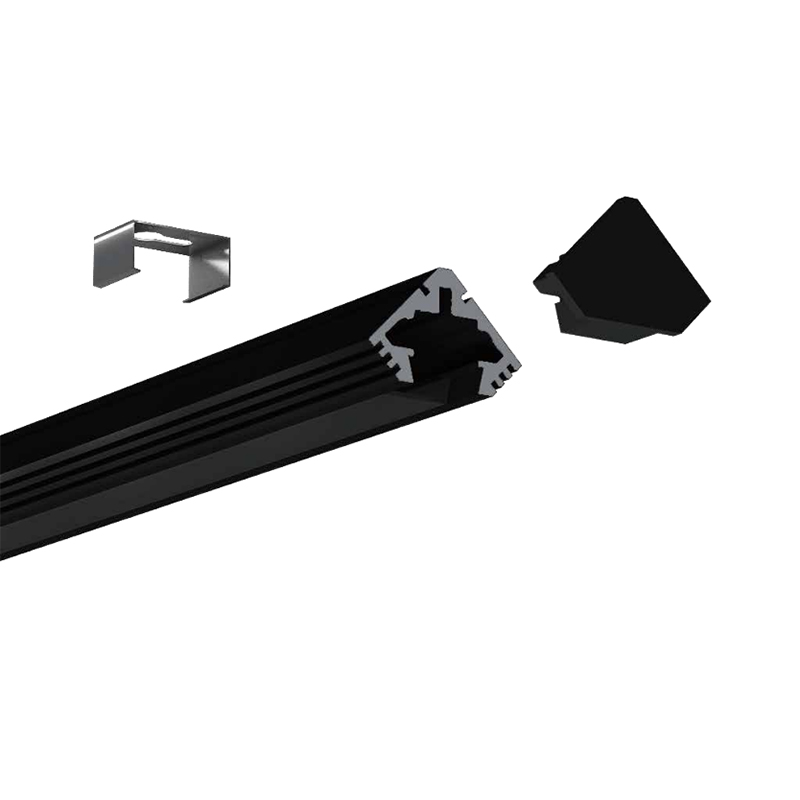 Type 34C Black, Corner Mount Aluminum SQ Diffuser LED Strip Light