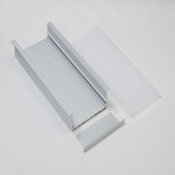 57*10mm Flat Surface Mount LED Profile for LED Strip - Aluminium LED  Channel with Clip-in Diffuser + End Caps + Mounting Clips - China Flat LED  Extrusion, Flat LED Channel