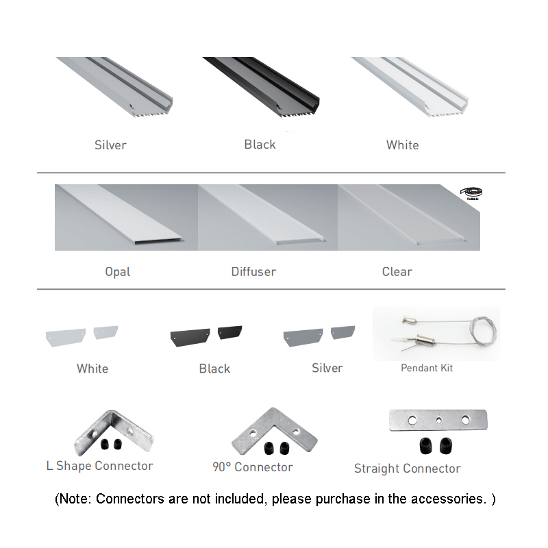 Large Ceiling LED Strip Profiles Aluminum Channel - Inner Width 92.6mm ...