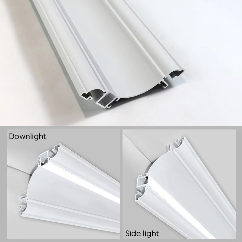 Modern Home White Metal LED Crown Molding Lighting Profile