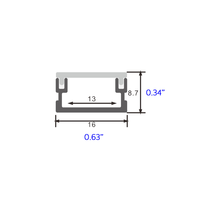 Shallow In Ground Lights Strip Channel For 12mm LED