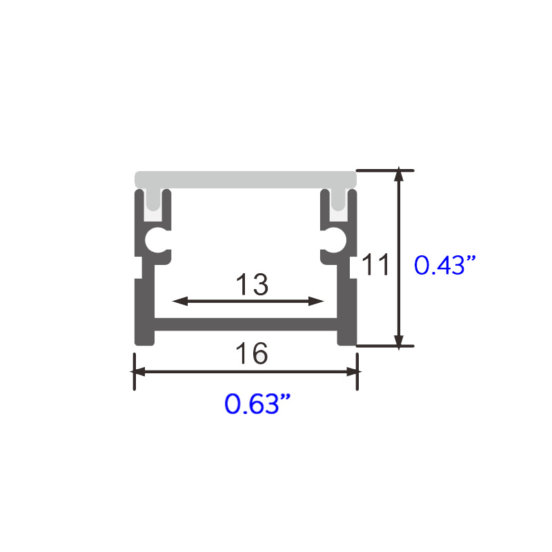 Small In Ground Lighting Strip Profile For 12mm LED