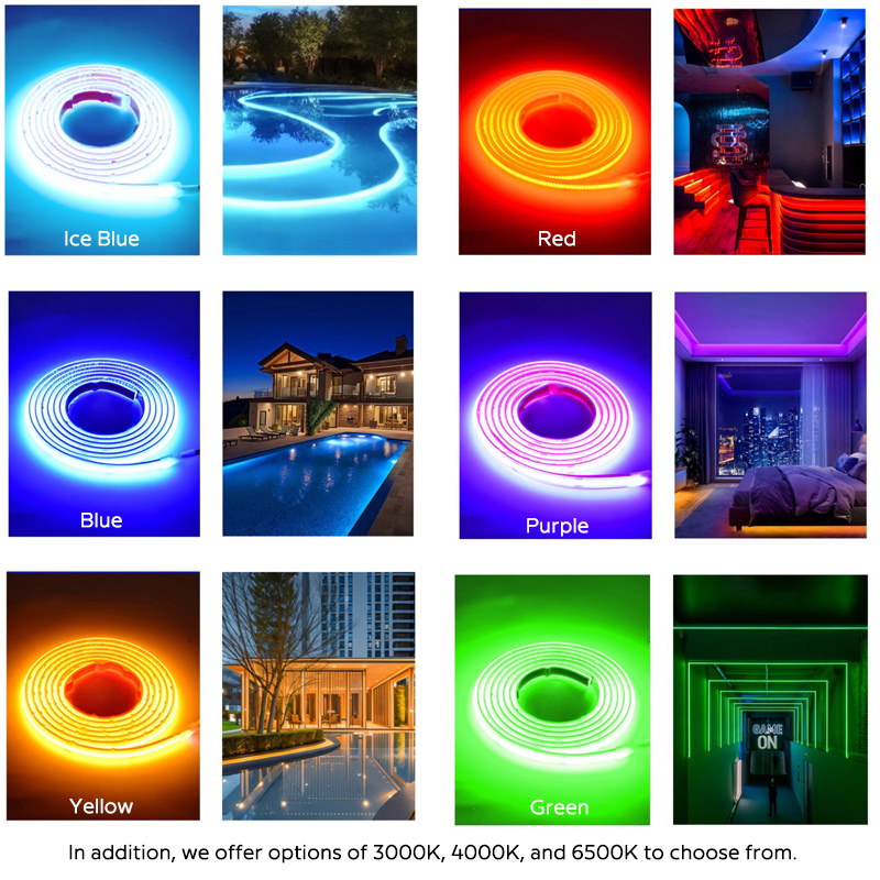 24V Underwater IP68 COB Neon LED Strip Light for Pools Top Emitting