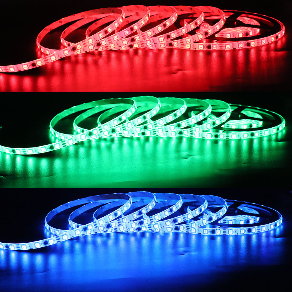 WS2811 DC12V IP65 Waterproof 1.64ft~16.4ft 18LEDs/Ft Full Color Chasing  Flexible Addressable LED Strips