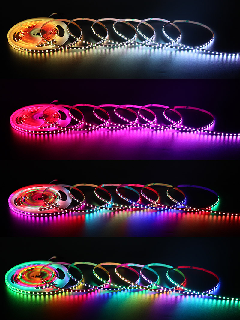 RGBIC 5mm Color Changing LED Tape Lighting Effect