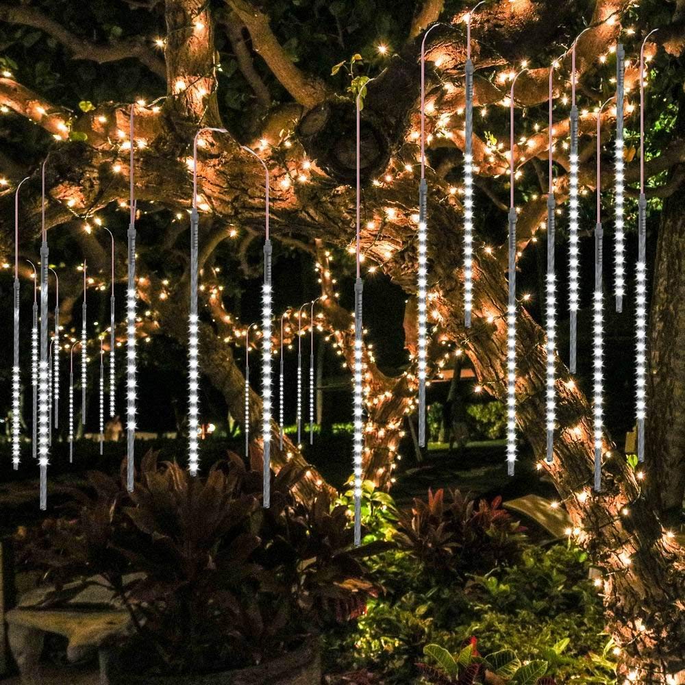 Christmas Tree Waterfall Lights, Outdoor Waterproof Yard Decorations With Remote  Control Led Solar-powered Five-point Star Waterfall Lights, String Lights  Hanging On Christmas Trees And Gardens