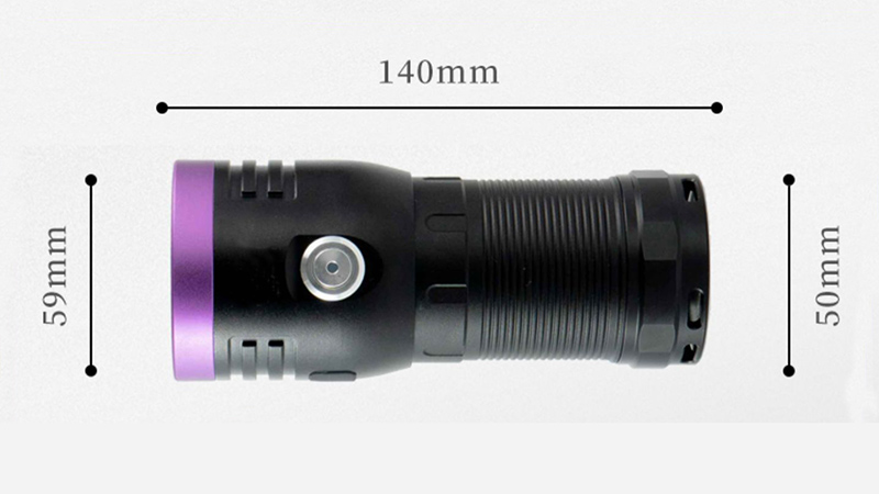 365 nm UV Flashlight Size