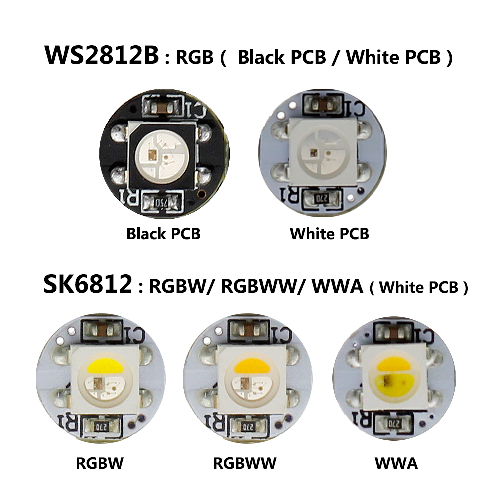 SK6812 WS2812B RGBW RGBWW RGB 5050 Individually Addressable LED Chip light DC 5V 