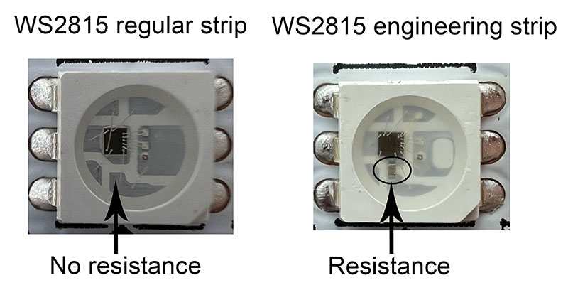 WS2812B 5050/Mini 3535 SMD Digital RGB LED, White/Black Casing, 100 pack