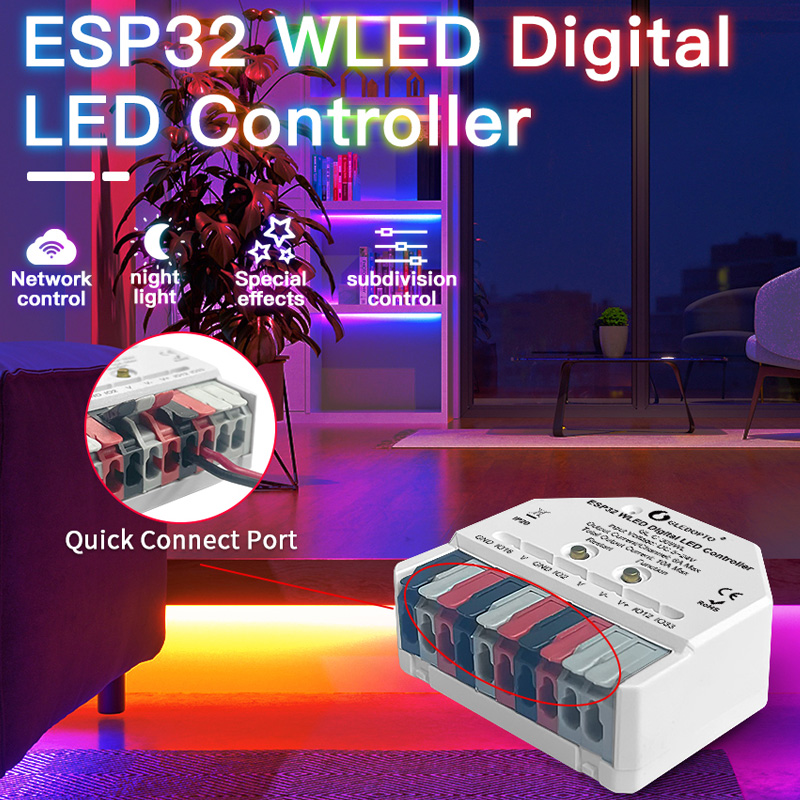 2CH WiFi ESP32 LED Light Strip WLED DIY Pixel Controller Mini