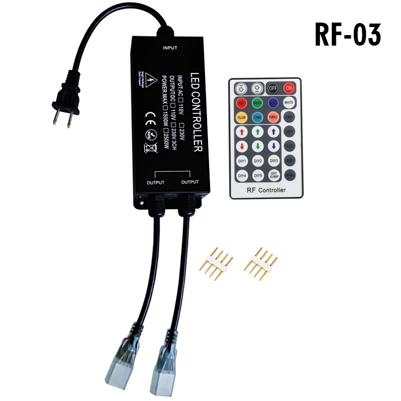 Connection socket + Controller + Remote control for 5050 RGB 220V LED strip
