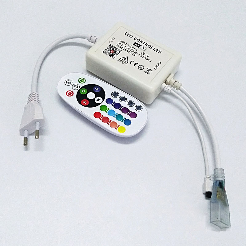 Mini Controller Smart Tuya WiFi striscia Led RGB 12-24V con telecomando 