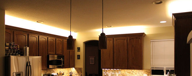 LED Strip Above Cabinet Lighting