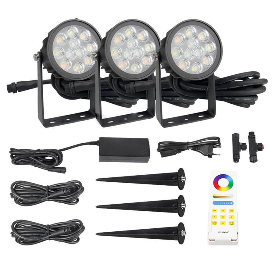 FUTC08A 6W RGB+CCT LED Garden Light+Power Cable Kit