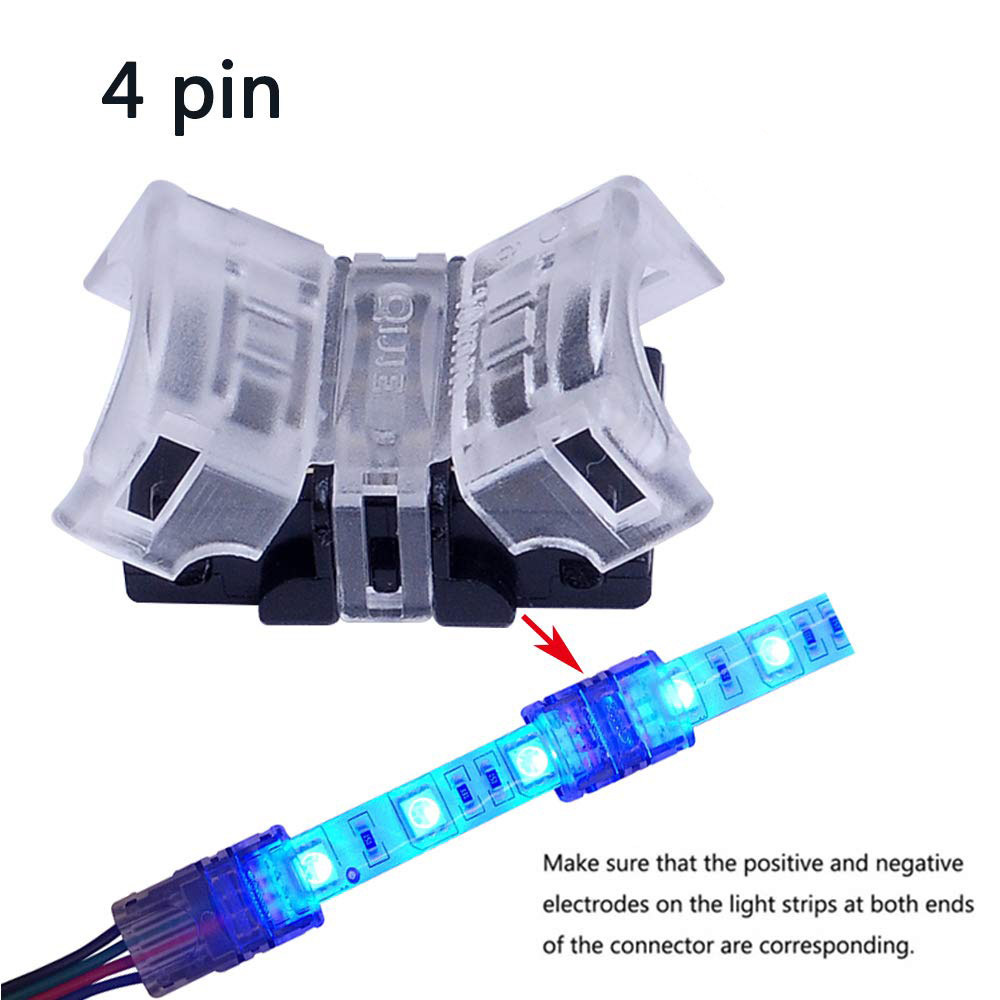 Solderless 10mm RGB LED Light Strip Pin Connector PCB to PCB