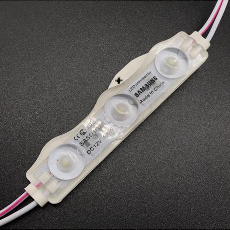 DC12V 1.5W 3 LED lamp beads 7 Colors Optional 75*18mm SMD2835 High CRI 90 Super Bright Linear Sign Modules, Single Color Waterproof IP65 LED Module String Lights, 20Pcs/String