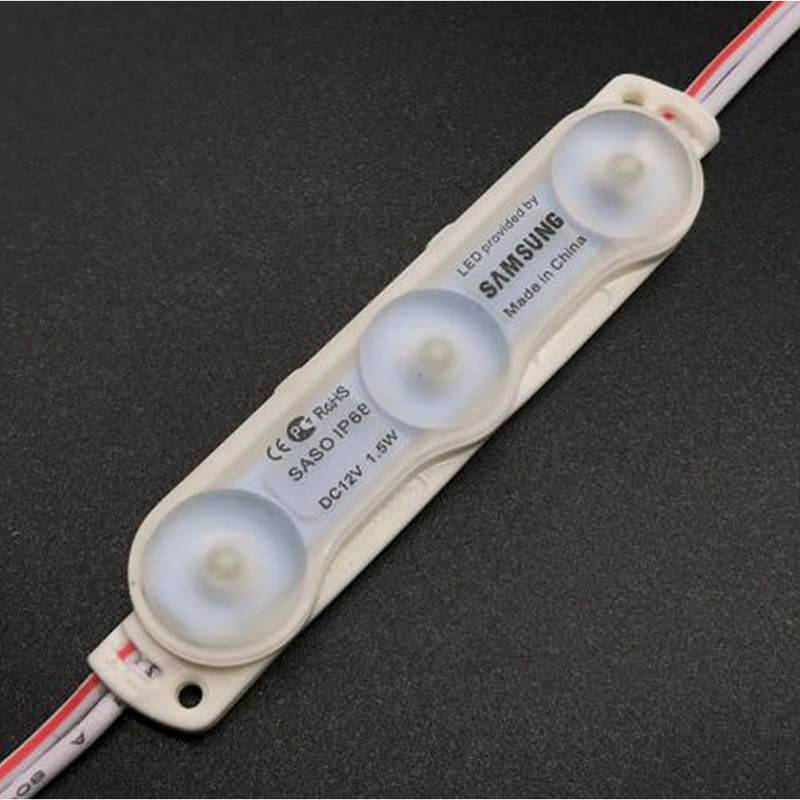 DC12V 1.5W 3 LED lamp beads 7 Colors Optional 80*16mm SMD2835 High CRI 90 Super Bright Linear Sign Modules, Single Color Waterproof IP67 LED Module String Lights, 20Pcs/String
