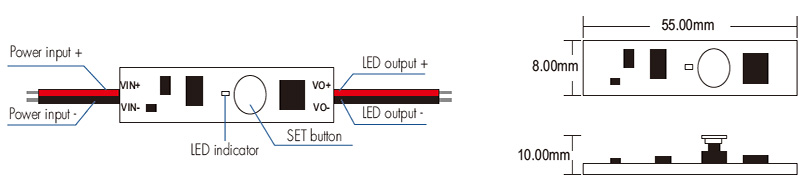 Mini LED Controller Dimmer without RF V1-A Structures