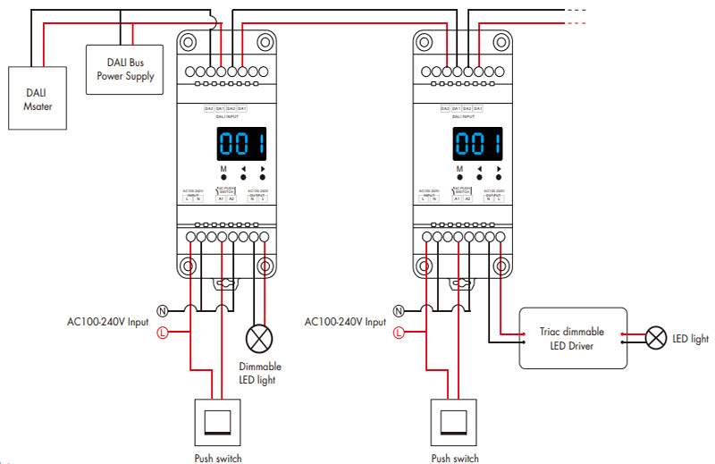 Triac DT4 DALI Dimmer Switch for Lights DT-D Wiring Diagram