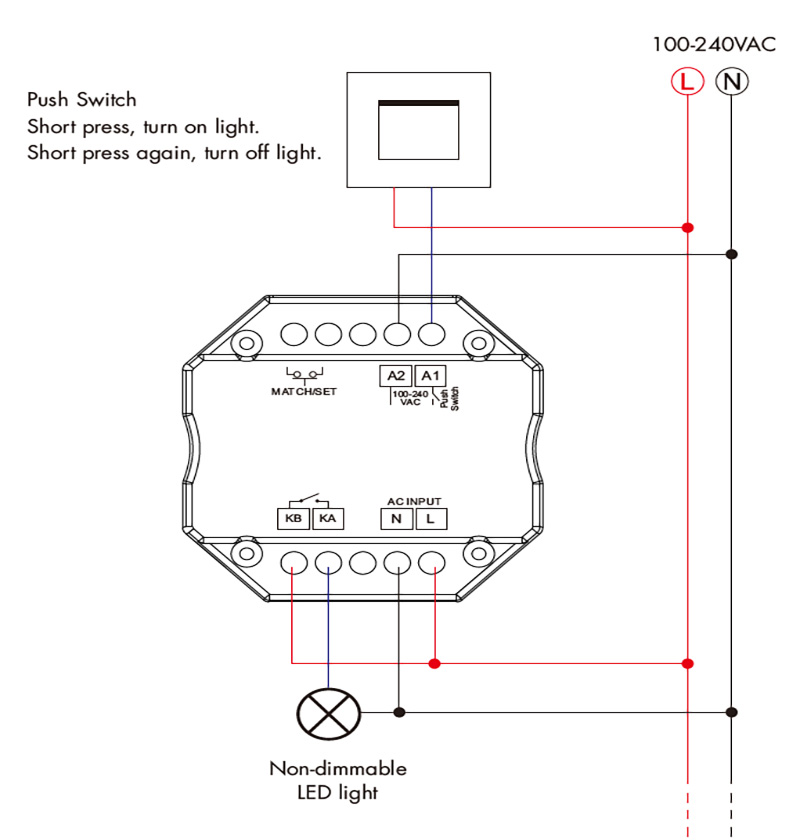 WiFi and RF Smart Dimmer Light Switch SS-C(WT) Wiring Diagram 