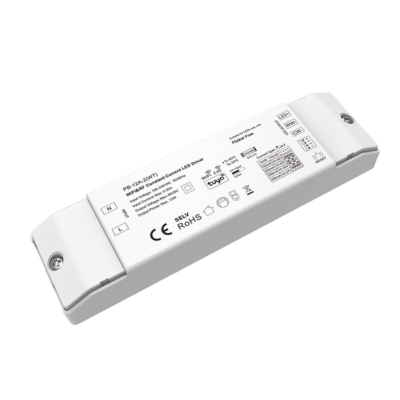 2CH 12W Smart Constant Current 150-450mA LED Driver (WiFi + RF) PB-12A-2(WT) 2CH 12W Smart Constant Current 150-450mA LED Driver (WiFi + RF) PB-12A-2(WT)