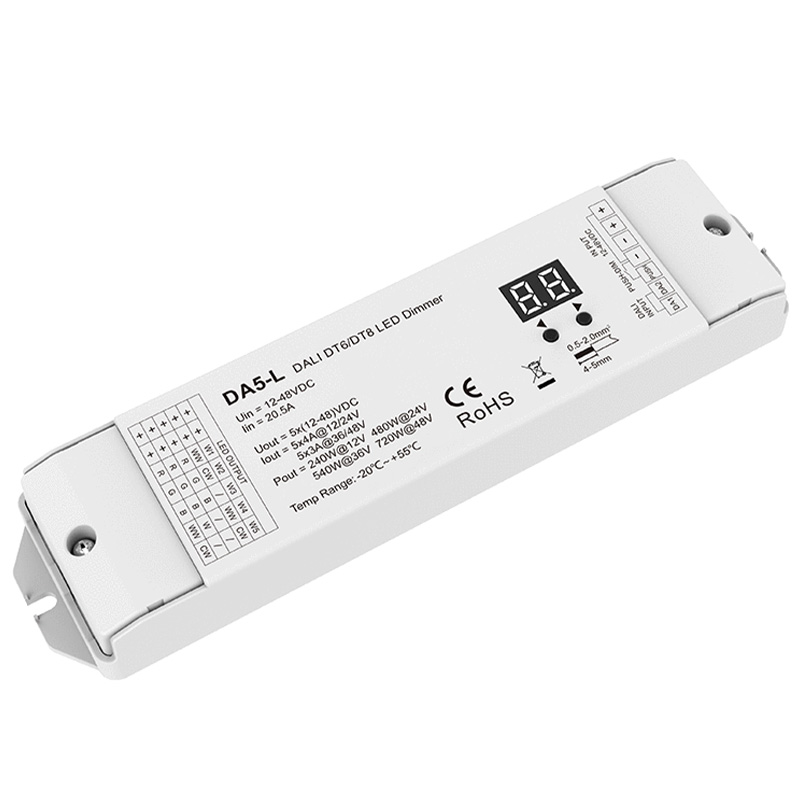 5 Channel Constant Voltage DT6 DT8 DALI Dimer for LED Strip DA5-L
