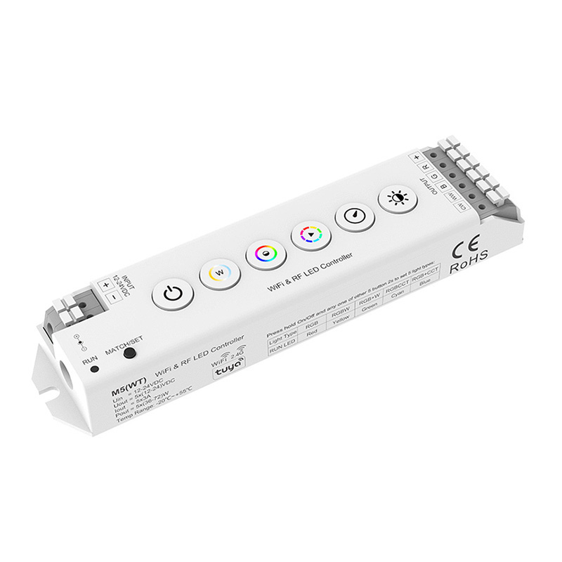6 Buttons Tuya Wifi LED RGBW Controller with RF control M5(WT)