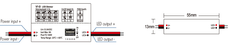 LED Light Dimming Switch without RF V1-D Structures