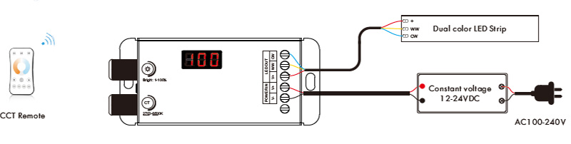 PWM Dimmer Switch for LED Lights V2-B Wiring Diagram