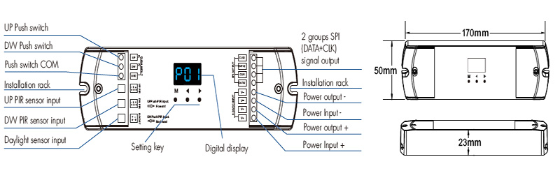 ES-D Dual PIR Sensor Stair Light Controller Structures