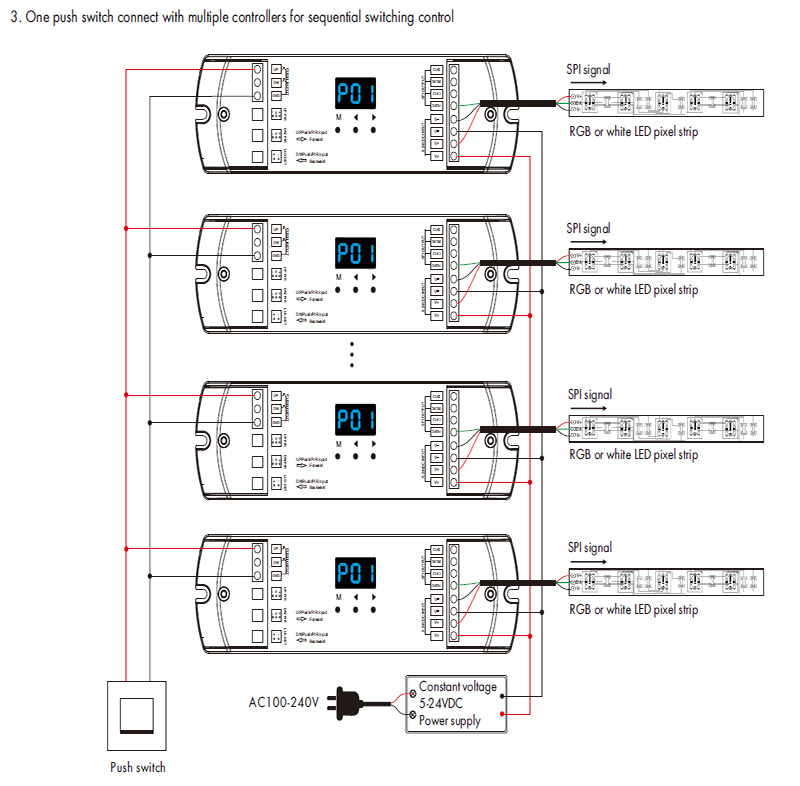 ES-D Dual PIR Sensor Stair Light Controller Wiring Diagram