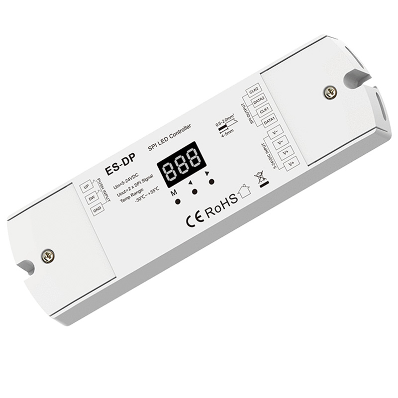 ES-DP 5 to 24VDC Dual Push Button SPI RGB LED Controller
