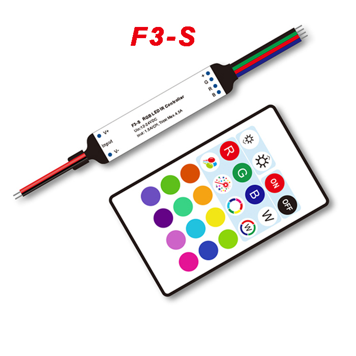 F3-S 3CH*1.5A DC12-24V Infrared Remote Mini RGB Controller