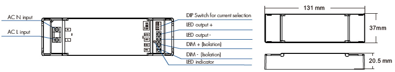 LF-12A Constant Current 0-10V Dimming LED Driver Structures