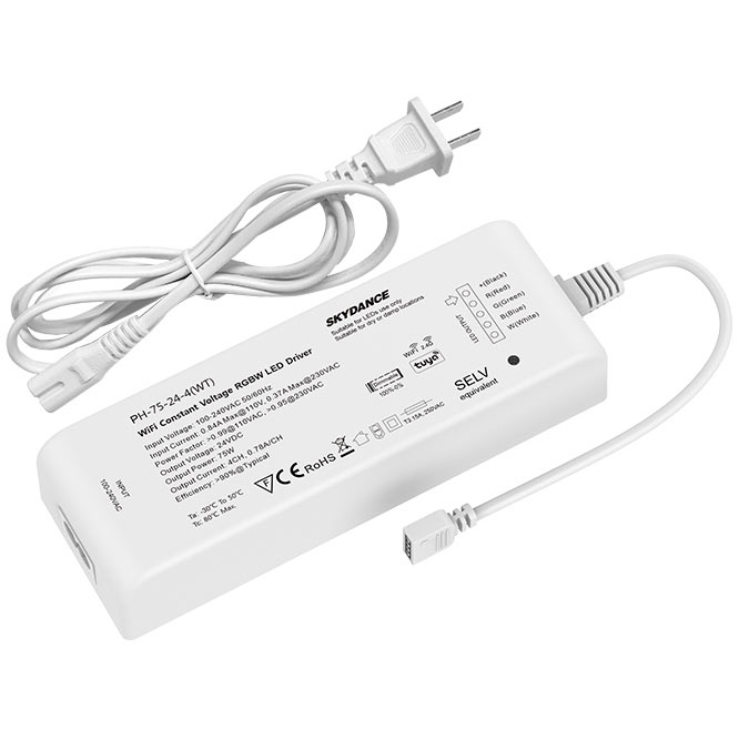 4CH 75W 24V WiFi+RF Dimmable LED Driver PH-75-24-4(WT)