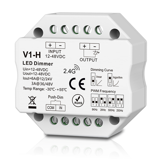 1CH*3A/6A 12-48VDC CV LED Dimming Controller (Push Dim) V1-H