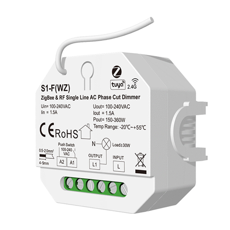 Zigbee and RF Din Rail LED TRAIC Dimmer Switch S1-F(WZ)