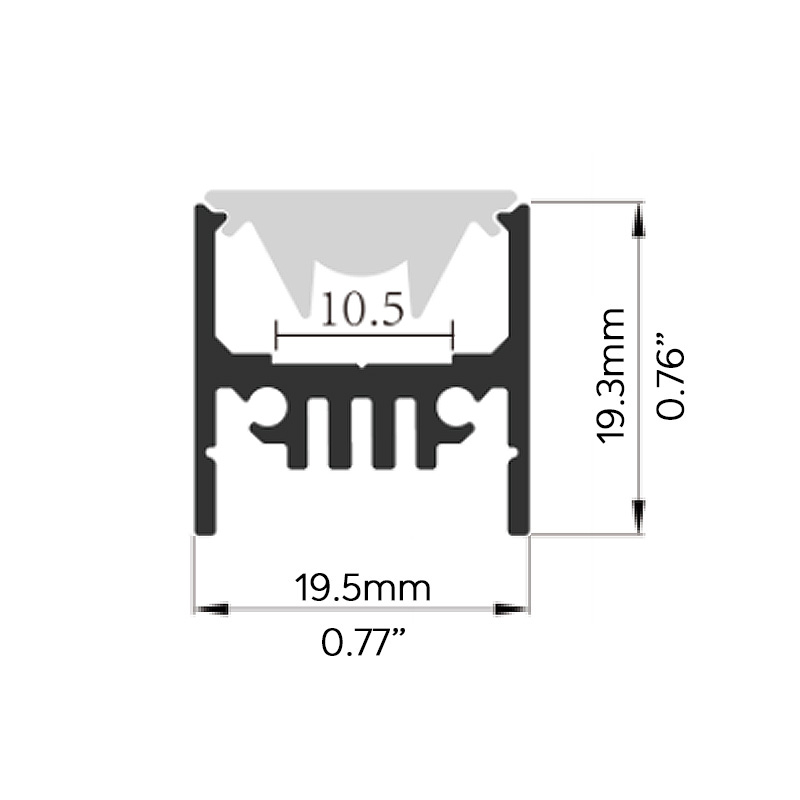 30 Degree LED Strip Light Aluminum H Channel For 10mm PCB