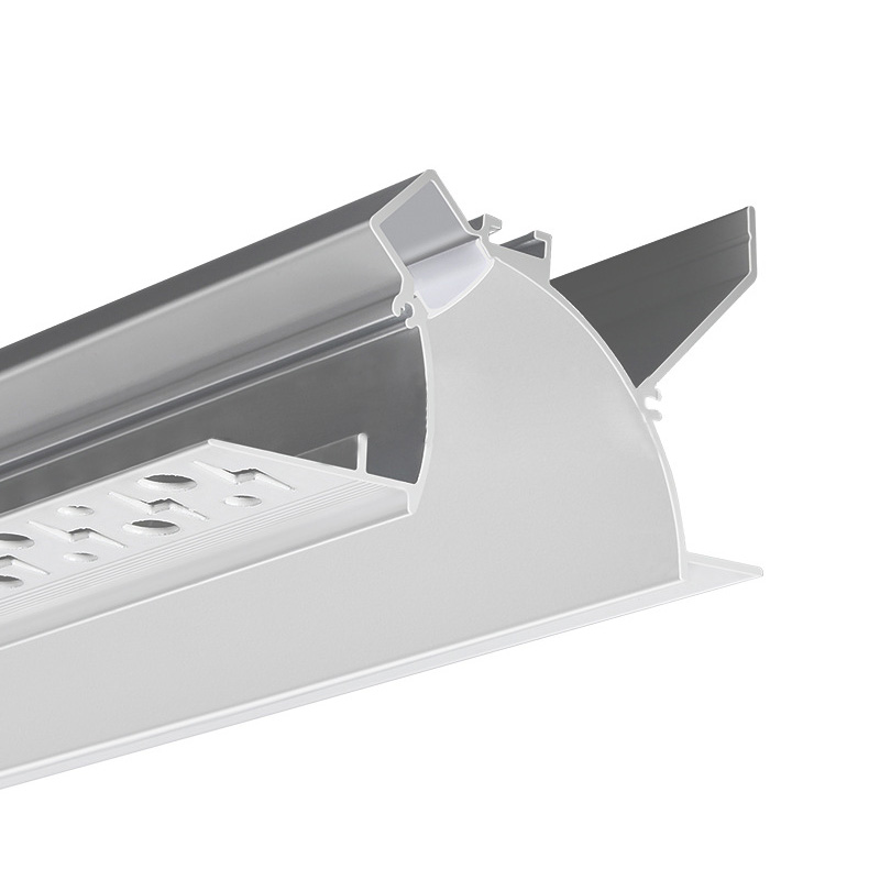 Flush Plastered Ceiling Cove Molding LED Strip Angled Washing Wood or Tiled Wall