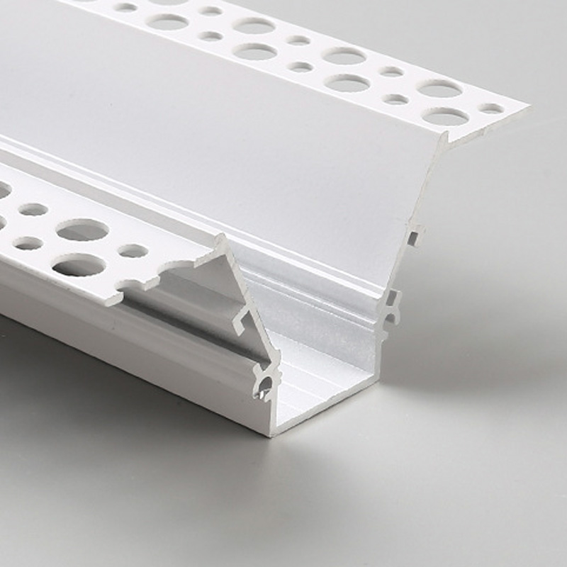 Dual-Flange Pre-Embedded LED Cove Ceiling Light Plaster Base Channel White Dual-Flange Pre-Embedded LED Cove Ceiling Light Plaster Base Channel White
