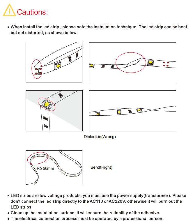 Installing led strip lights Adhesive or Mounting clip